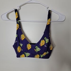 Me Undies Women's Purple W/ Taco & Margarita Underarm Wireless Bra, XS